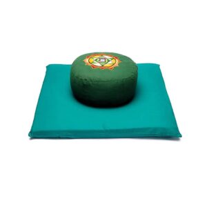 Meditationsset Chakra 4 Anahata grön, 65x65x5 cm
