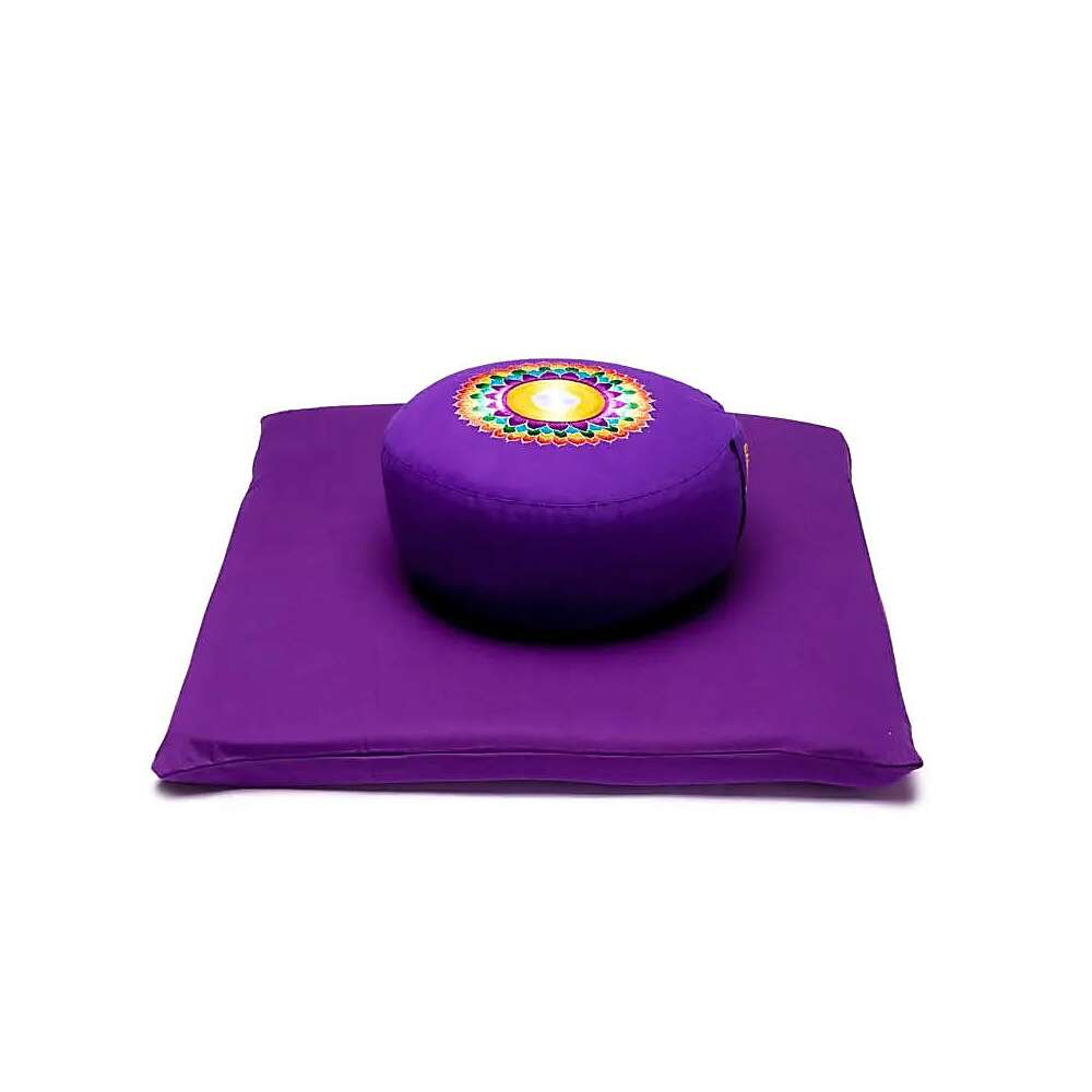 Meditationsset Chakra 7 Sahasra violett, 65x65x5 cm