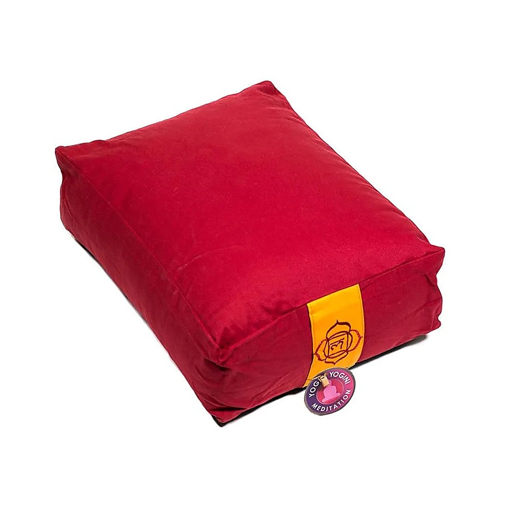 Meditationskudde / Yogabolster 1:a chakra röd, 38x28x12 cm