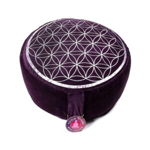Meditationskudde vintage look lila livets blomma