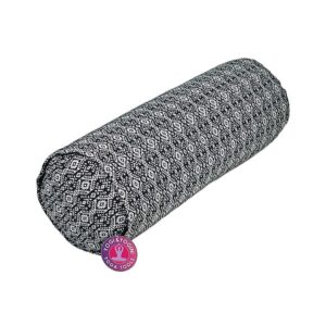 Yogabolster svart och vit rund, 60x16cm