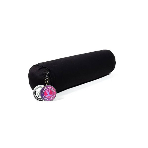 Minibolster svart ekologisk bomull (OCS), 40x12cm
