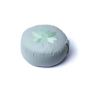 Meditationskudde lotus salvia grön ekologisk bomull (OCS), 33x13 cm
