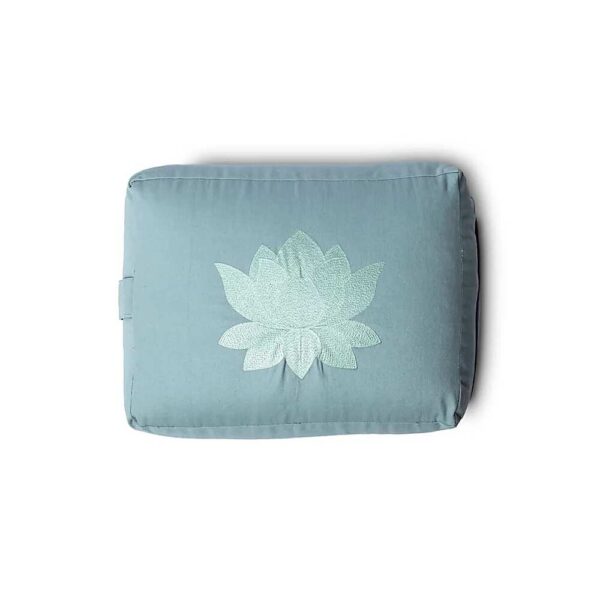 Meditationskudde / yogabolster lotus rektangel ekologisk bomull (OCS), 38x28x13 cm