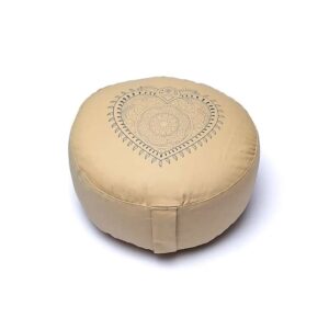 Meditationskudde hjärta beige ekologisk bomull (OCS), 33x13 cm
