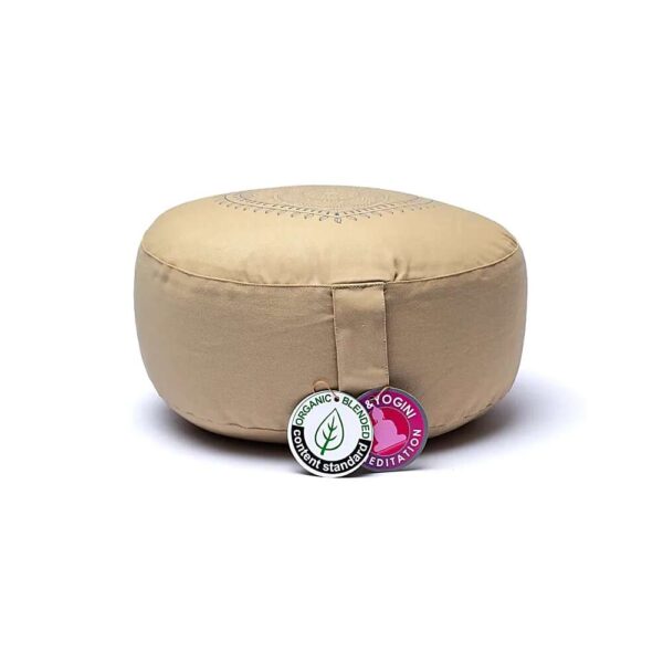 Meditationskudde hjärta beige ekologisk bomull (OCS), 33x13 cm - Bild 3