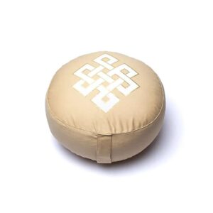Meditationskudde oändlighetsknut beige ekologisk bomull (OCS), 33x13 cm