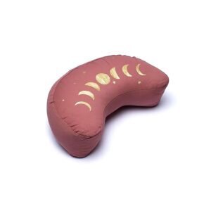 Meditationskudde halvmåne faser gammalrosa ekologisk bomull (OCS), 37x17x13 cm