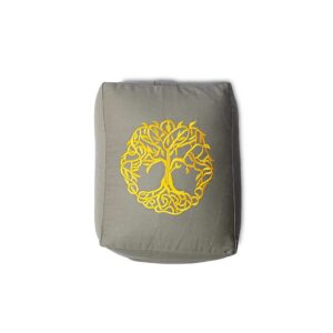 Meditationskudde / yogabolster livets träd rektangel ekologisk bomull (OCS), 38x28x13 cm