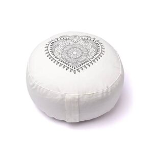 Meditationskudde hjärta benvit ekologisk bomull (OCS), 33x17cm