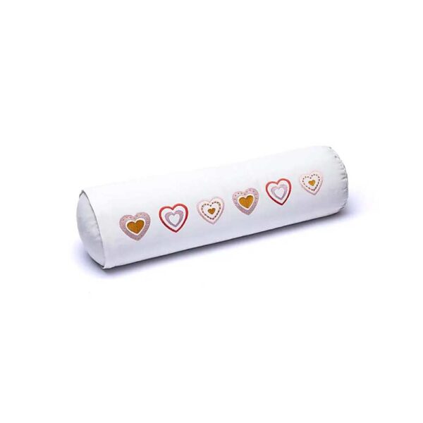 Meditationbolster vita hjärtan ekologisk bomull (OCS), 60x16cm
