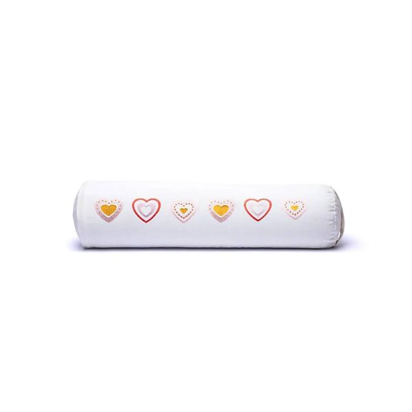Meditationbolster vita hjärtan ekologisk bomull (OCS), 60x16cm - Bild 3