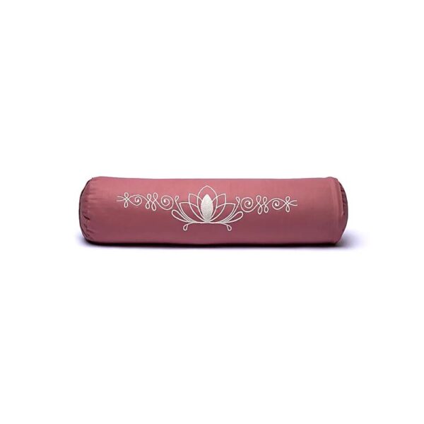 Meditationbolster gammalrosa lotus ekologisk bomull (OCS), 60x16cm - Bild 3