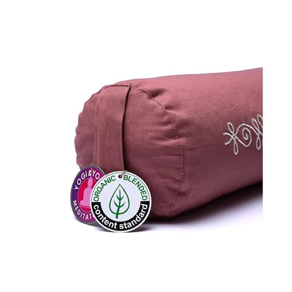 Meditationbolster gammalrosa lotus ekologisk bomull (OCS), 60x16cm - Bild 2