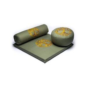 Meditationsset 2: Livets träd ekologisk bomull (OCS), 65x65x5 cm