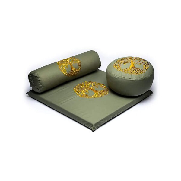 Meditationsset 2: Livets träd ekologisk bomull (OCS), 65x65x5 cm