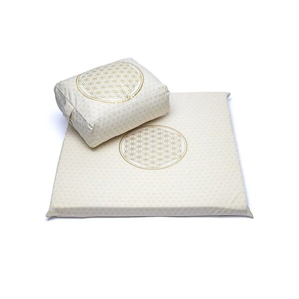 Meditationsset 5 Livets blomma ekologisk bomull (OCS), 65x65cm