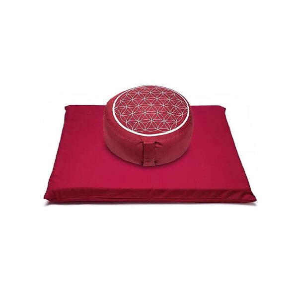Meditationsset Livets blomma röd, 65x65 cm