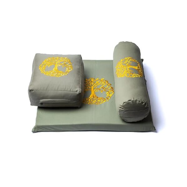 Meditationsset 6 Livets träd ekologisk bomull (OCS), 65x65cm