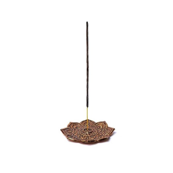 Rökelsehållare koppar-finish Lotus, 10 cm