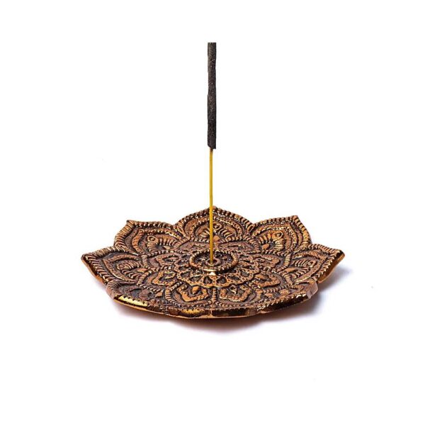 Rökelsehållare koppar-finish Lotus, 10 cm - Bild 3