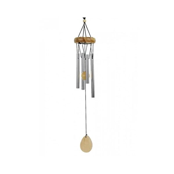 Vindspel fyra klockor med naturligt trä, 14 cm