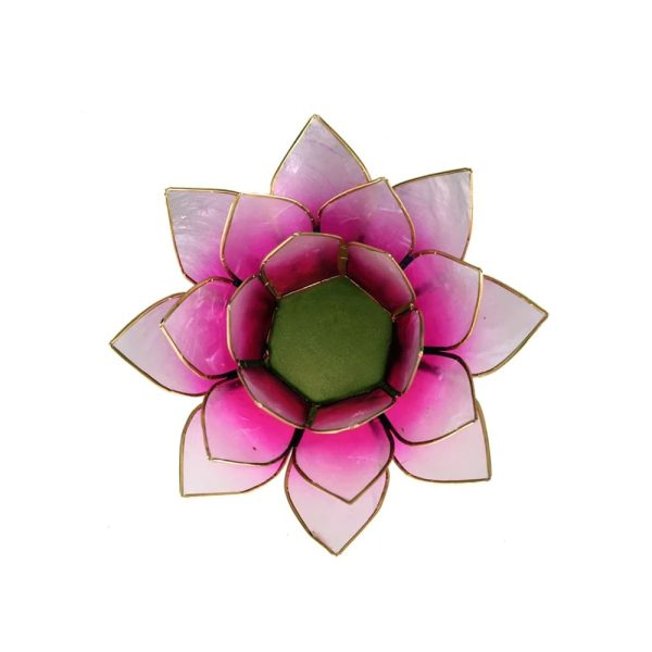 Lotusblomma för värmeljus, ljusrosa guldkant, 13,5 cm - Bild 2