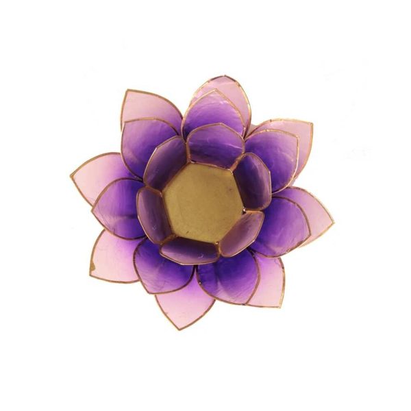 Lotusblomma för värmeljus, ljusviolett guldkant, 13,5 cm - Bild 2