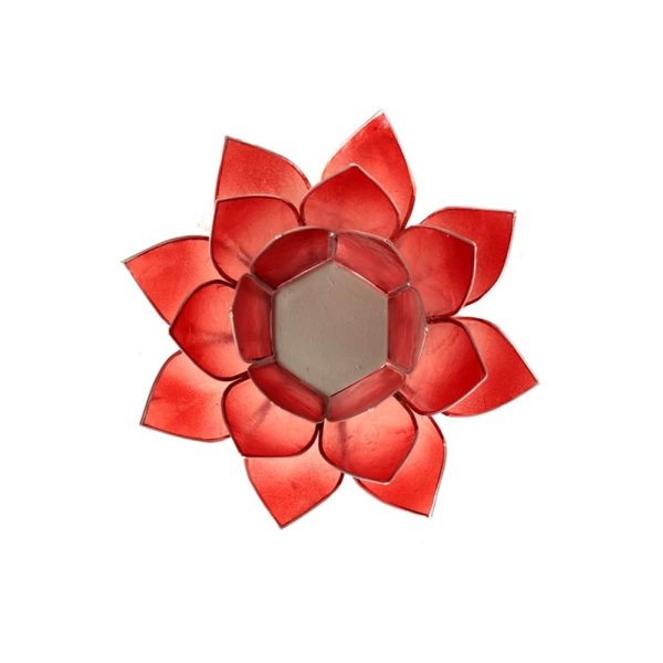 Lotusblomma för värmeljus, rosa/röd silverkant, 13,5 cm - Bild 2