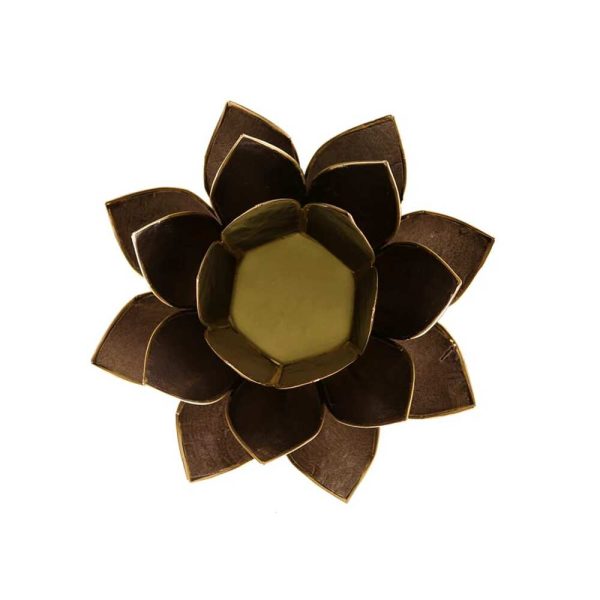 Lotusblomma för värmeljus, svart guldkant, 13,5 cm - Bild 2