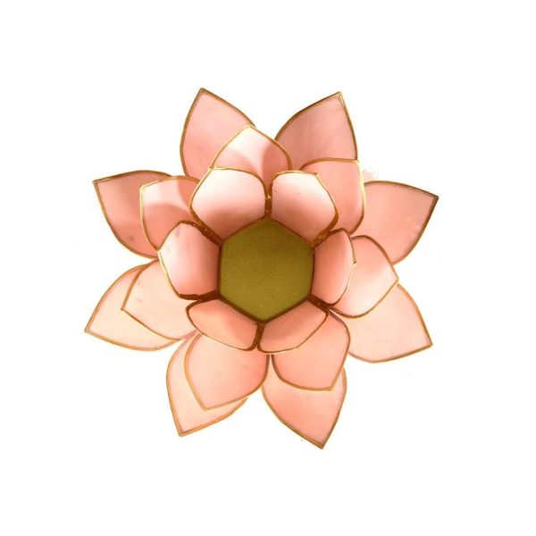 Lotusblomma för värmeljus, pastellrosa guldkant, 13,5 cm - Bild 2