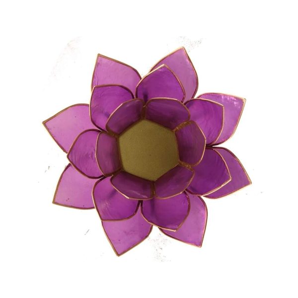 Lotusblomma för värmeljus, lila guldkant, 13,5 cm - Bild 2