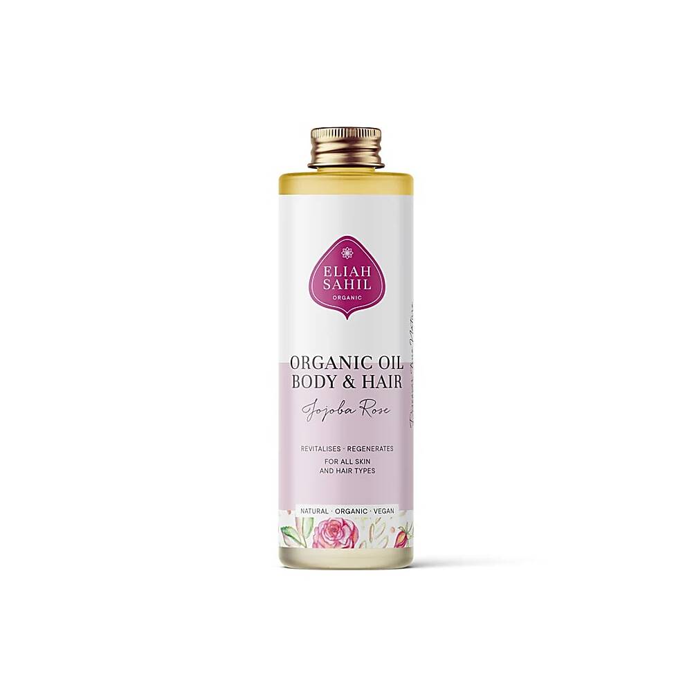 Kropps- och hårolja Jojobaros ekologisk Eliah Sahil -- 100 ml
