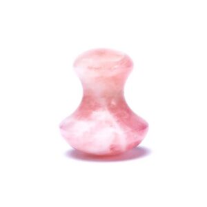 Rosenkvarts massagesten, svampformad, 4x3,5 cm