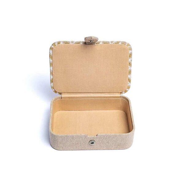 Smycken / Tarotskrin sammet beige/guld med Livets Blomma, 11x15,5x5 cm - Bild 2