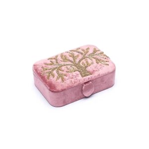 Smycken / Tarotskrin sammet rosa med Livets Träd, 11x15,5x5 cm