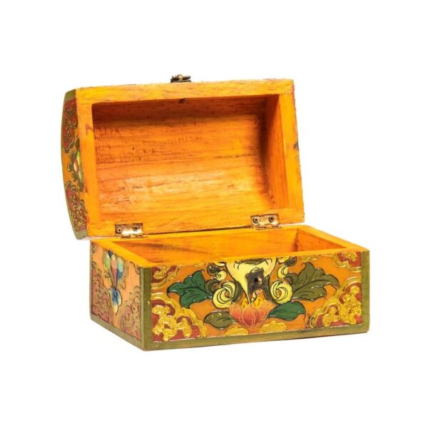 Skattkista tibetansk med lotus liten, 15x9x9cm - Bild 3
