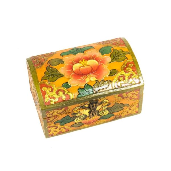 Skattkista tibetansk med lotus liten, 15x9x9cm - Bild 2