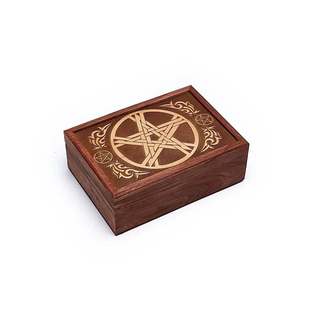 Tarotskrin pentagram graverad, 17,5x13x6,5 cm