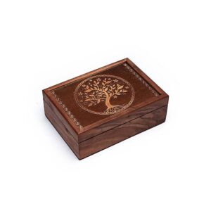 Tarotskrin Livets träd graverad, 17,5x13x6,5 cm