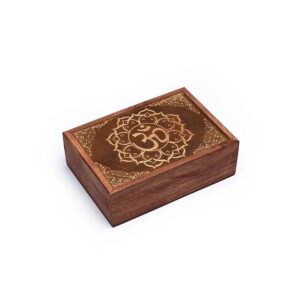 Tarotskrin Aum trä, 17,5x13x6,5 cm