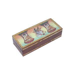 Tarot- eller smyckeskrin Buddha och Saraswati, 26x11cm