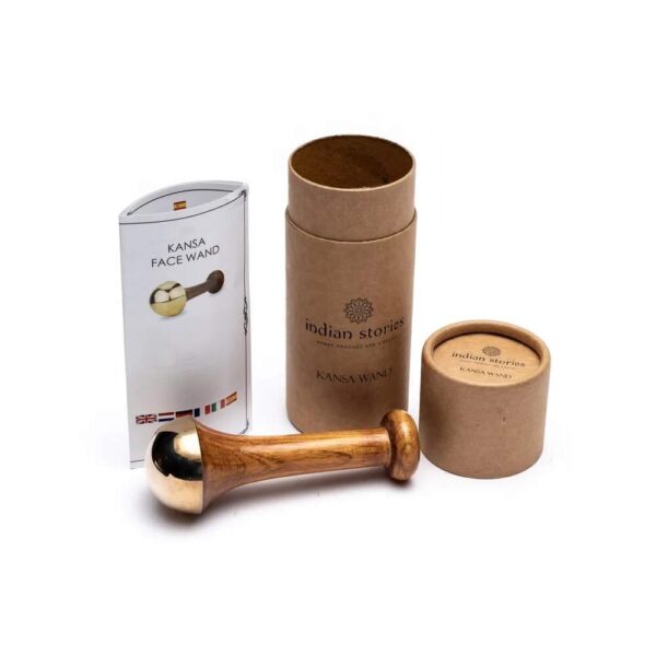 Ayurvedisk kansa-stav för ansiktsmassage, ±13x4 cm - Bild 2
