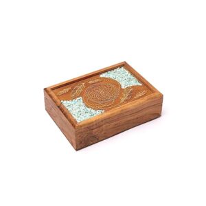 Tarot- eller smyckeskrin drömfångare amazonit, 18x12,5x5,5cm