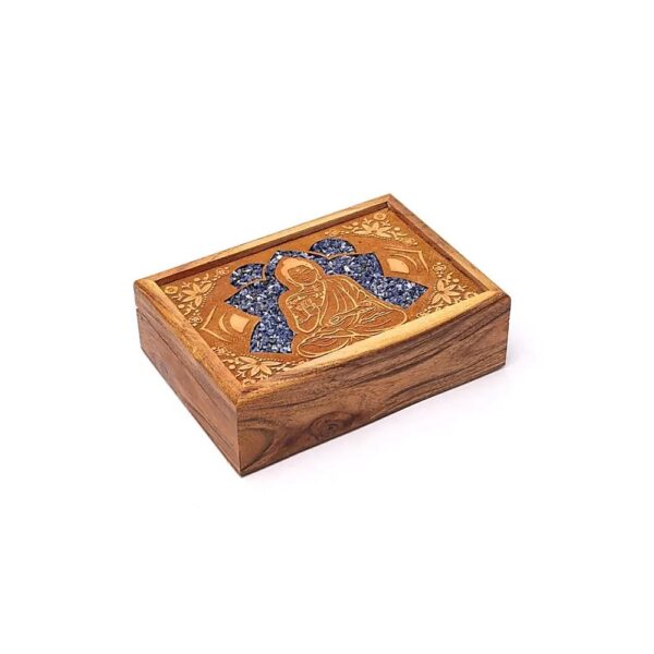 Tarot- eller smyckeskrin buddha sodalit, 18x12,5x5,5cm