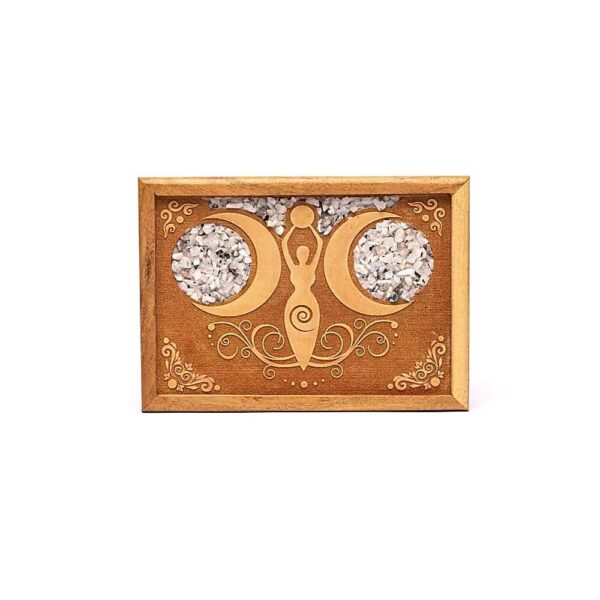 Tarot- eller smyckeskrin mångudinna regnbågsmånsten, 18x12,5x5,5cm - Bild 2
