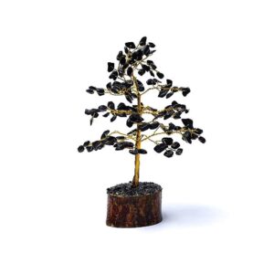 Kristallträd svart agat, ±18cm