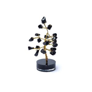 Kristallträd svart agat, ±8cm