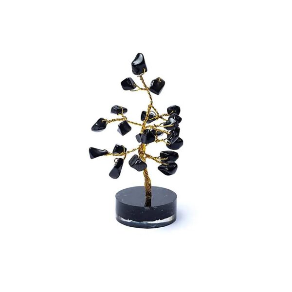 Kristallträd svart agat, ±8cm