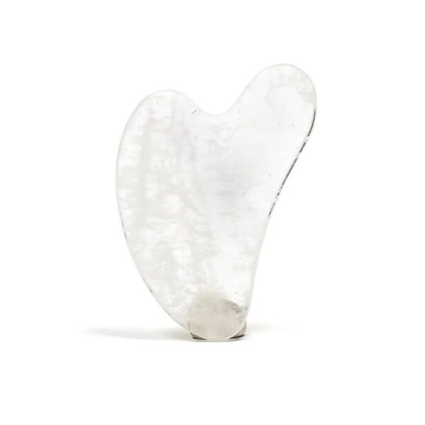 Klar kvarts gua sha massagesten, 40g; 8 cm